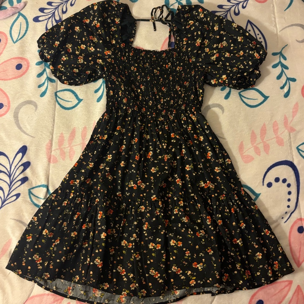 Gap mini babydoll puff sleeve dress